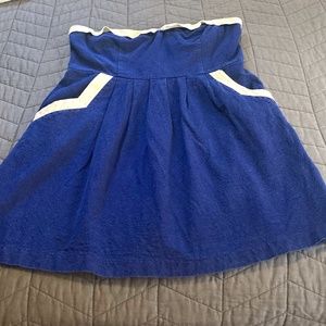 Code strapless blue linen dress Size 10